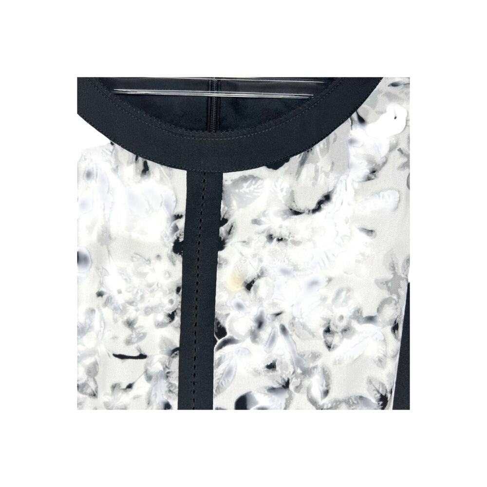 Talbots Black Floral Fit & Flare Dress Petite 12 Lined Sleeveless Gardenstyle - Picture 5 of 7